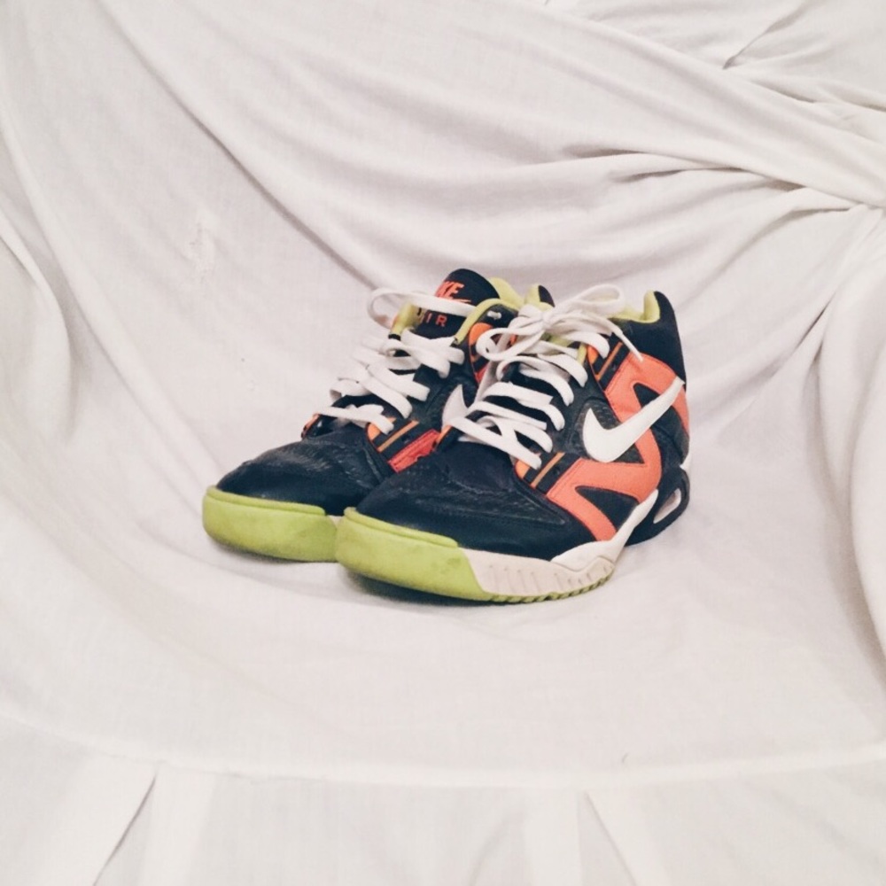 Nike Air Tech Challenge Black and Orange Sneakers Andre Agassi